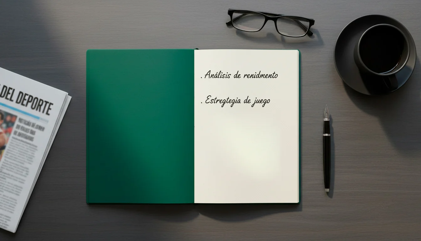 Analista de apuestas deportivas anotando cálculos de valor esperado y gestión de bankroll en un cuaderno